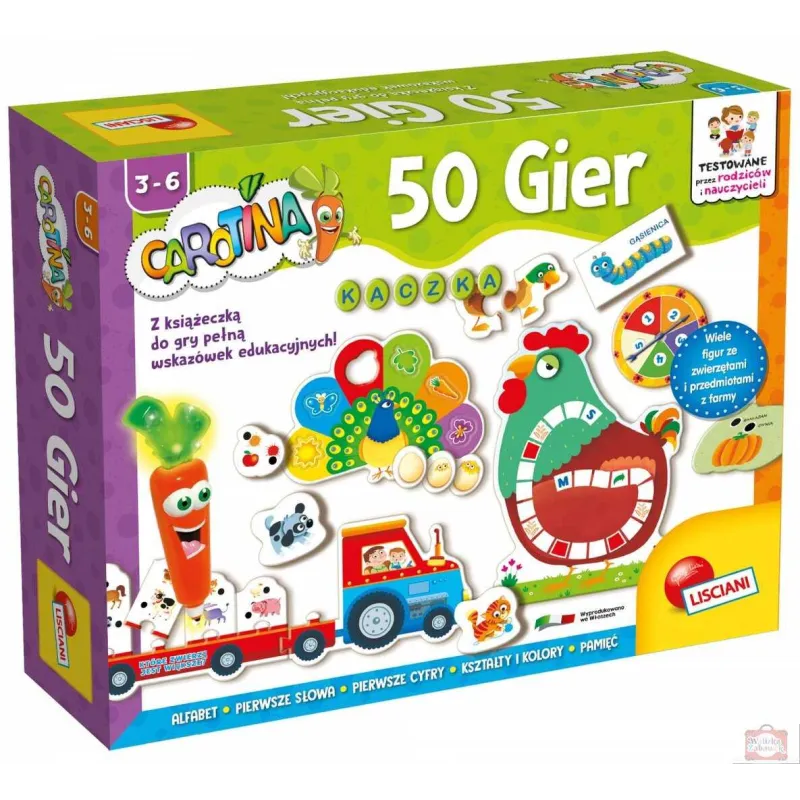 50 GIER EDUKACYJNYCH CAROTINA 3-6 LAT - Lisciani 50 GIER EDUKACYJNYCH CAROTINA 3-6 LAT - Lisciani