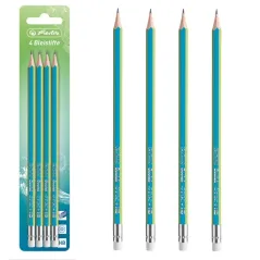 OŁÓWEK HB Z GUMKĄ DREWNIANY 4SZT.