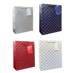 TOREBKA PREZENTOWA OZDOBNA MIX WZORÓW 26 X 32 X 10CM