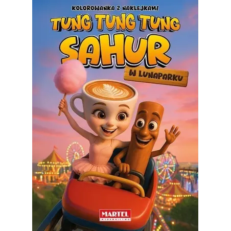 Tung Tung Sahur W Lunaparku. Kolorowanka Z Naklejkami Tung Tung Sahur W Lunaparku. Kolorowanka Z Naklejkami