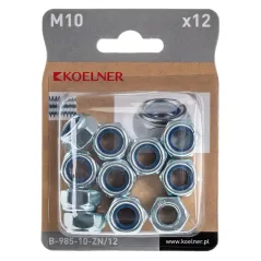NAKRĘTKI SAMOKONTRUJĄCE M10 OCYNKOWANE DIN 985 ZESTAW 12 SZT KOELNER