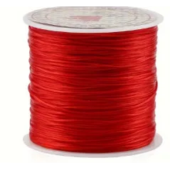 ELASTYCZNY SZNUREK KORALIKOWY 10 M DO BRANSOLETEK I WISIORKÓW CZERWONY
