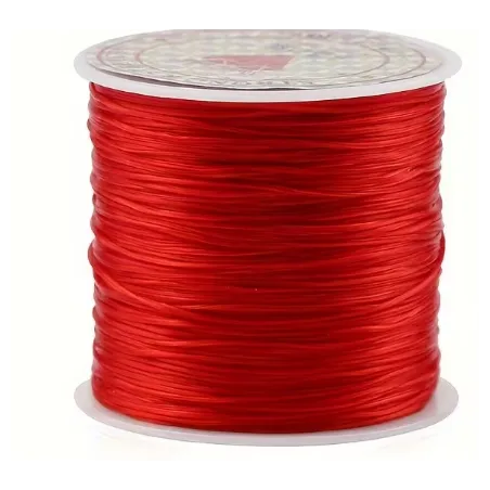 ELASTYCZNY SZNUREK KORALIKOWY 10 M DO BRANSOLETEK I WISIORKÓW CZERWONY