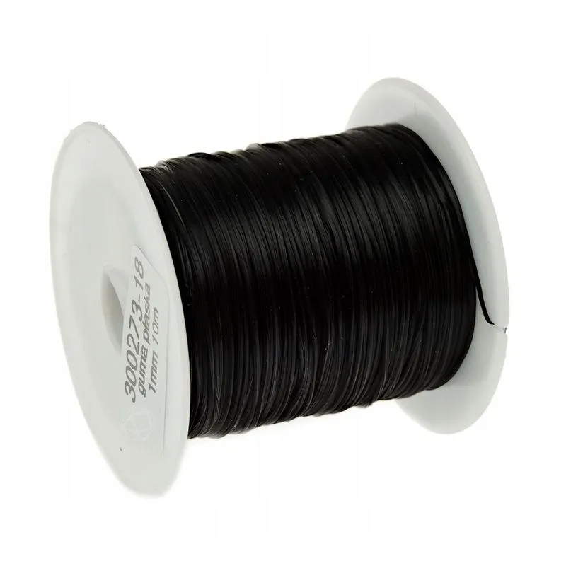 ELASTYCZNY SZNUREK KORALIKOWY 10 M DO BRANSOLETEK I WISIORKÓW CZARNY