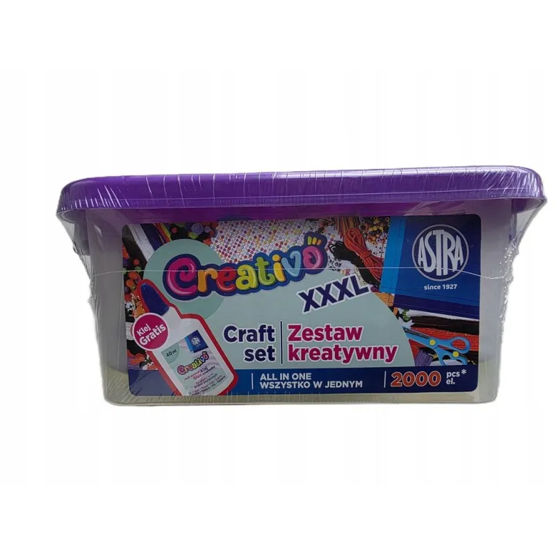 MEGA ZESTAW KREATYWNY ASTRA CREATIVO XXXL 2000 ELEMENTÓW DO PRAC PLASTYCZNYCH
