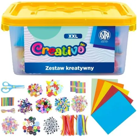 Mega Zestaw Kreatywny Astra Creativo Xxxl 2000 Elementów Do Prac Plastycznych Żółty