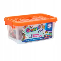 MEGA ZESTAW KREATYWNY ASTRA CREATIVO XXXL 2000 ELEMENTÓW DO PRAC PLASTYCZNYCH POMARAŃCZOWY