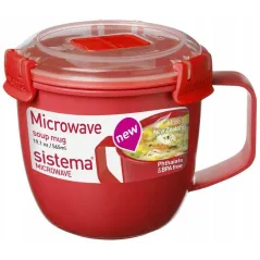 KUBEK DO MIKROFALÓWKI 565 ML Z ZAWOREM PARY KLIP IT SISTEMA MICROWAVE