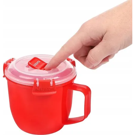 Kubek Do Mikrofalówki 565 Ml Z Zaworem Pary Klip It Sistema Microwave