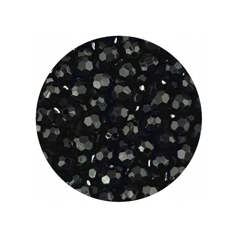 KORALIKI AKRYLOWE 6 MM CZARNE 10 G DO BIŻUTERII
