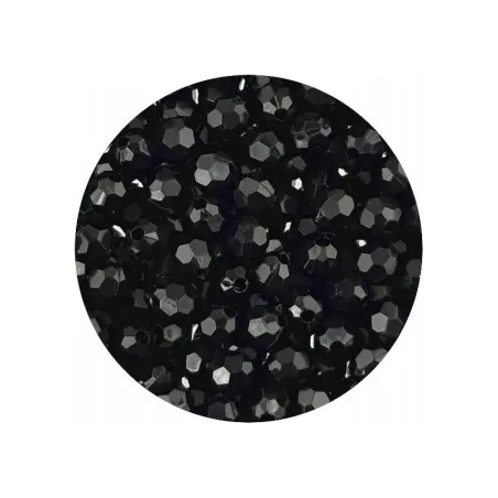 KORALIKI AKRYLOWE 6 MM CZARNE 10 G DO BIŻUTERII