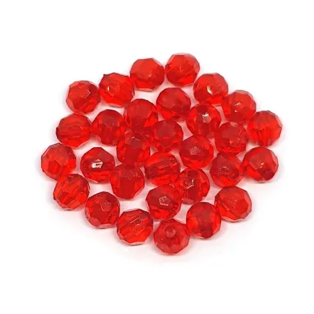 Koraliki Akrylowe 6 Mm Czerwone 10 G Do Biżuterii