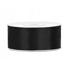 TASIEMKA SATYNOWA CZARNA 2CM X 25M DEKORACYJNA