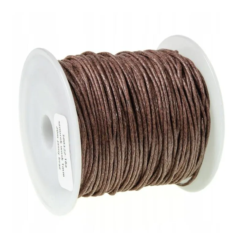 SZNUREK CIEMNOBRĄZOWY 1MM X 9M DO RĘKODZIEŁA I DIY