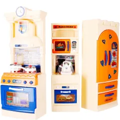 MEBLE KUCHENNE DLA LALEK  KUCHNIA Z LODÓWKĄ 3+