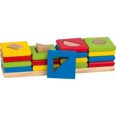 DREWNIANY SORTER 4 KSZTAŁTY GOKI EDUKACYJNA UKŁADANKA 2+