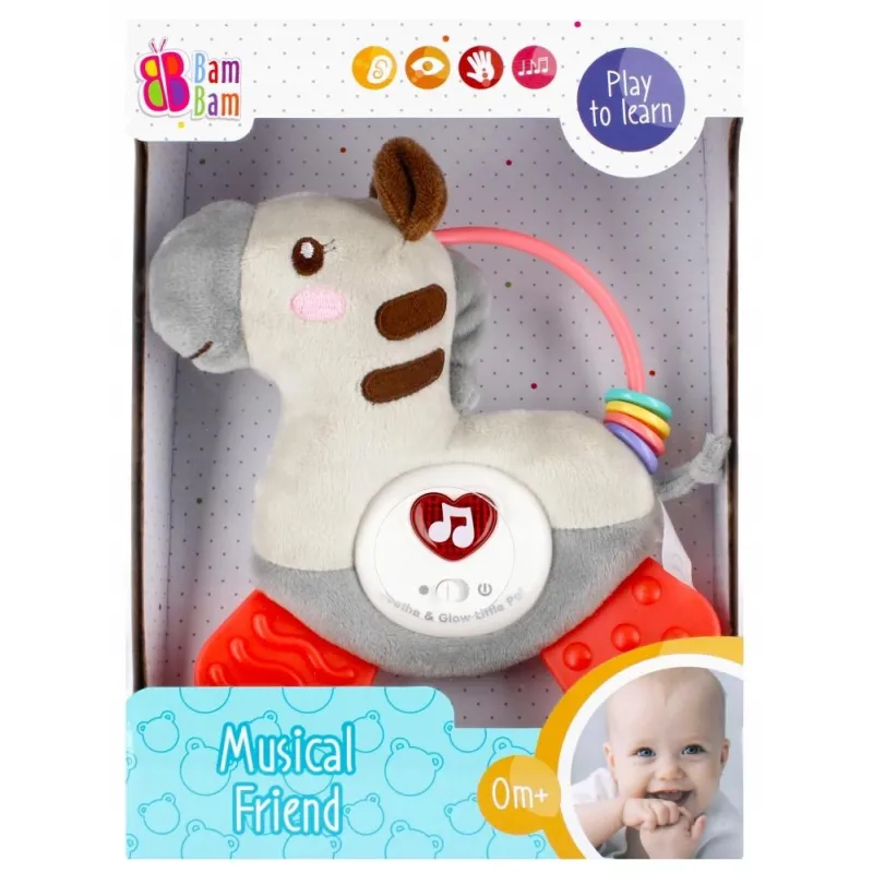 ZABAWKA MUZYCZNA MIĘKKA ZEBRA BAM BAM DLA NIEMOWLĄT