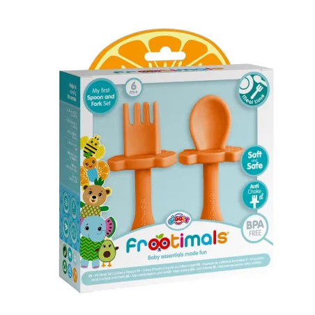 SZTUĆCE DLA NIEMOWLĄT FROOTIMALS ORANGIEFLY BPA FREE KIDS EUROSWAN 6M+