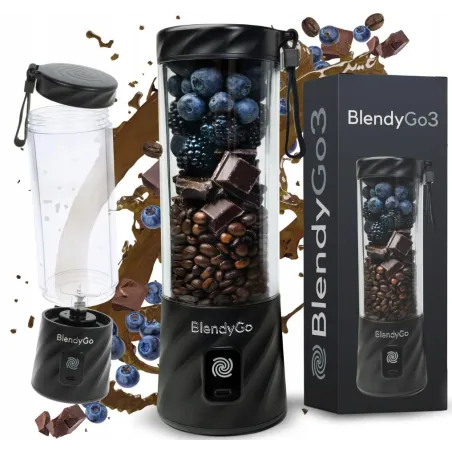 Blendygo 3 Blender Kielichowy To Go Bezprzewodowy 550 Ml Czarny Ładowanie Usb