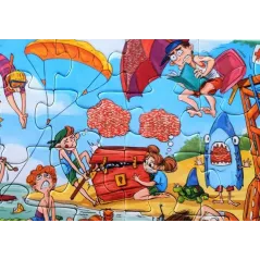 Puzzle Obserwacyjne Z Lupą Plaża Ludzie 90 Elementów 4+