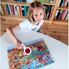 PUZZLE OBSERWACYJNE Z LUPĄ PLAŻA LUDZIE 90 ELEMENTÓW 4+