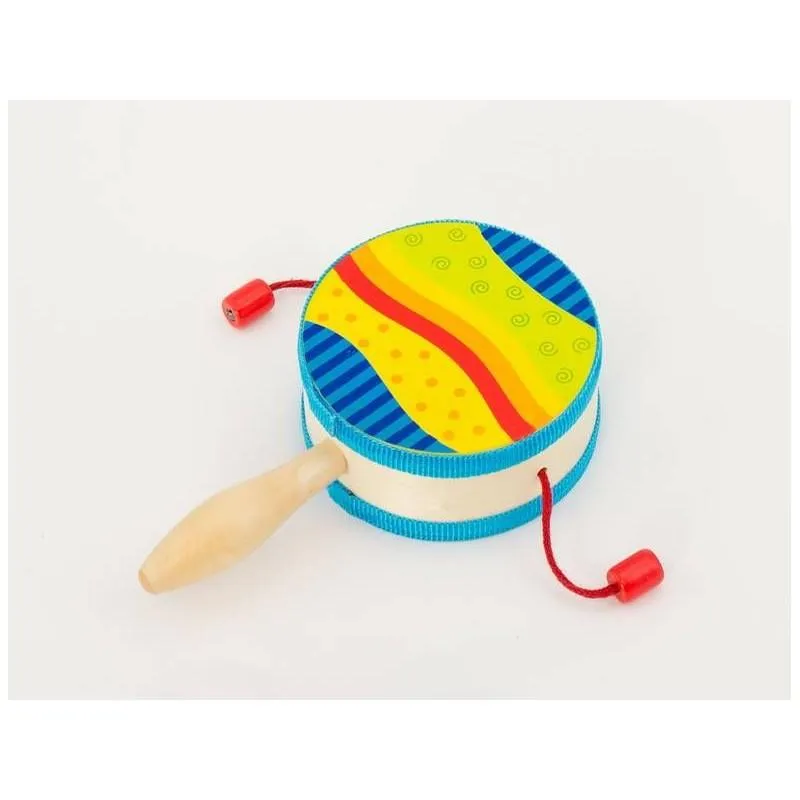 KOLOROWY BĘBENEK Z RĄCZKĄ DWUSTRONNY GOKI 3+ - Goki