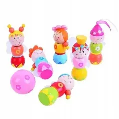 KRĘGLE DREWNIANE WRÓŻKI GRA ZRĘCZNOŚCIOWA 3+