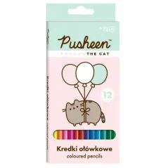 KREDKI OŁÓWKOWE TRÓJKĄTNE 12 KOLORÓW PUSHEEN