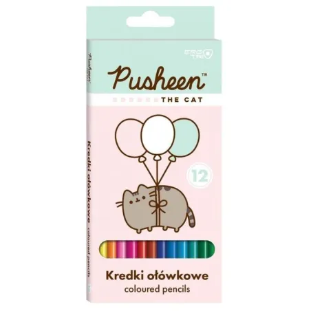 Kredki Ołówkowe Trójkątne 12 Kolorów Pusheen