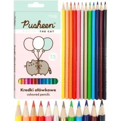 Kredki Ołówkowe Trójkątne 12 Kolorów Pusheen