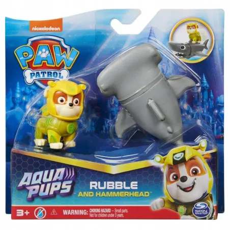 PSI PATROL AQUA PUPS FIGURKI RUBBLE I RYBA REKIN MŁOT SPIN MASTER 3+