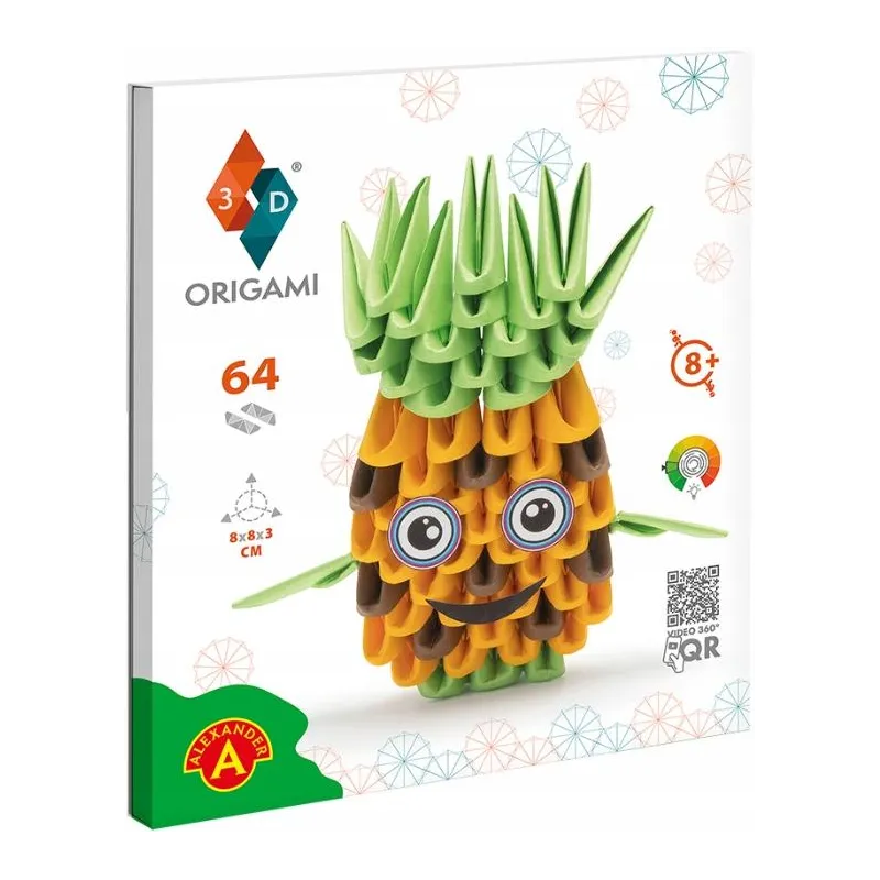 ZESTAW KREATYWNY ORIGAMI 3D ANANAS HANDMADE 8+