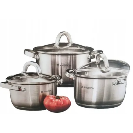 Zestaw Garnków Ze Stali Nierdzewnej 6 Elementów Indukcja Ambition Bilbao