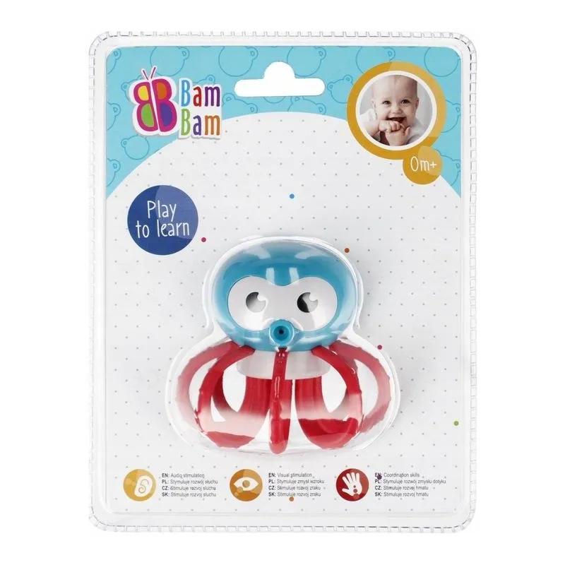 GRZECHOTKA DLA NIEMOWLĄT OŚMIORNICZKA BAM BAM 3M+