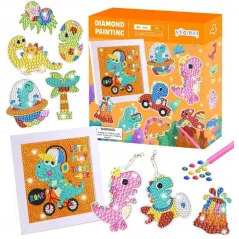 ZESTAW DO WYKLEJANIA DIAMENTOWEGO BRELOK DINOZAUR MOZAIKA DIY 6+