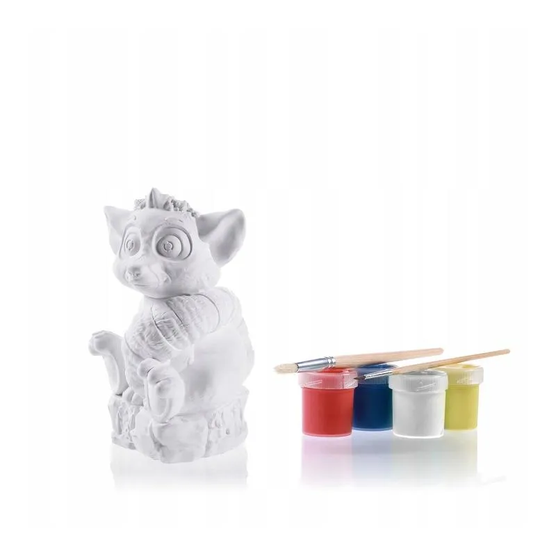 FIGURKA GIPSOWA DO KOLOROWANIA 3D Z FARBKAMI I PĘDZELKAMI 3+