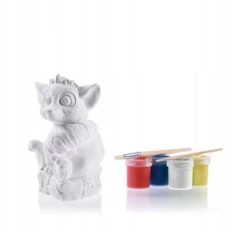 Figurka Gipsowa Do Kolorowania 3D Z Farbkami I Pędzelkami 3+