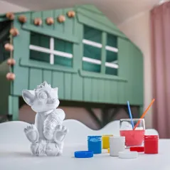 FIGURKA GIPSOWA DO KOLOROWANIA 3D Z FARBKAMI I PĘDZELKAMI 3+