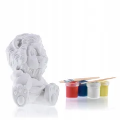 KOLOROWANKA 3D LEW – FIGURKA GIPSOWA DO MALOWANIA DLA DZIECI Z FARBKAMI 3+