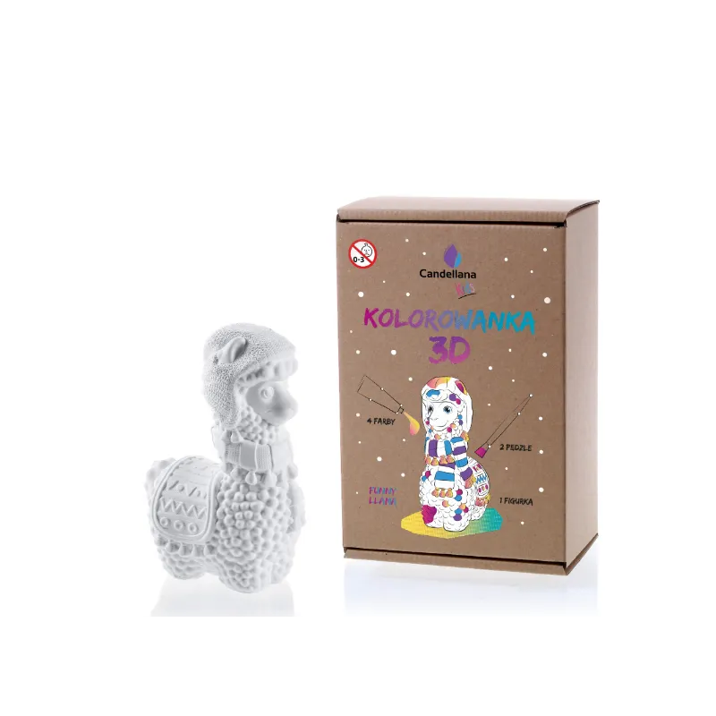 FIGURKA DO POMALOWANIA FUNNY LAMA – KOLOROWANKA 3D GIPSOWA DLA DZIECI 3+