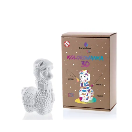 FIGURKA DO POMALOWANIA FUNNY LAMA – KOLOROWANKA 3D GIPSOWA DLA DZIECI 3+