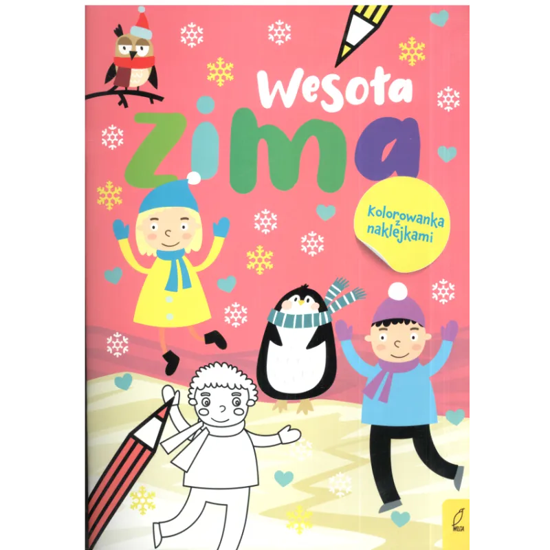 WESOŁA ZIMA KOLOROWANKA Z NAKLEJKAMI - Wilga