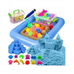 PIASEK KINETYCZNY 2 KG ZESTAW XXL PIASKOWNICA BASEN FOREMKI 3+