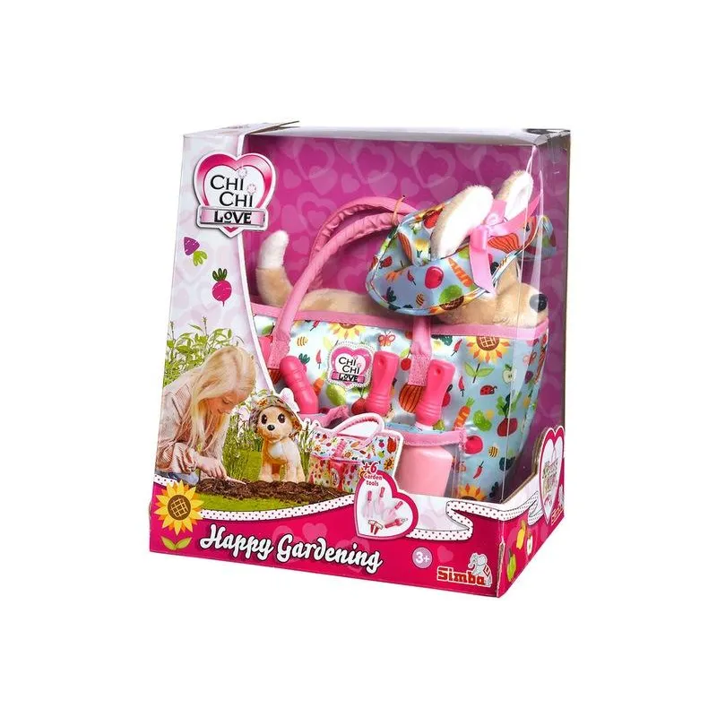 PIESEK CHI CHI LOVE W TOREBCE Z AKCESORIAMI OGRODNICZYMI DLA DZIECI SIMBA 3+