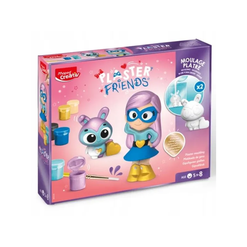 ODLEWY GIPSOWE BROKATOWO-PERŁOWE SUPERBOHATERKA I PUPIL ZESTAW KREATYWNY 5+