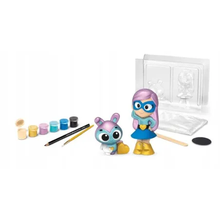 Odlewy Gipsowe Brokatowo-Perłowe Superbohaterka I Pupil Zestaw Kreatywny 5+