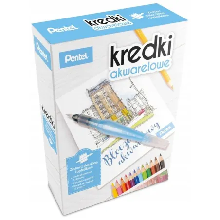 Zestaw Kreatywny Z Kredkami Akwarelowymi 12 Kolorów Pentel