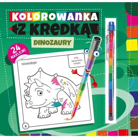Dinozaury. Kolorowanka Z Kredką