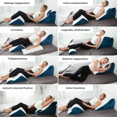 PODUSZKA KLINOWA ORTOPEDYCZNA 4W1 POD PLECY NOGI I GŁOWĘ PIANKA MEMORY KOMFORTKISSEN