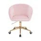 Welurowy Fotel Obrotowy Pudrowy Róż Na Złotej Podstawie Nordform Design Radal